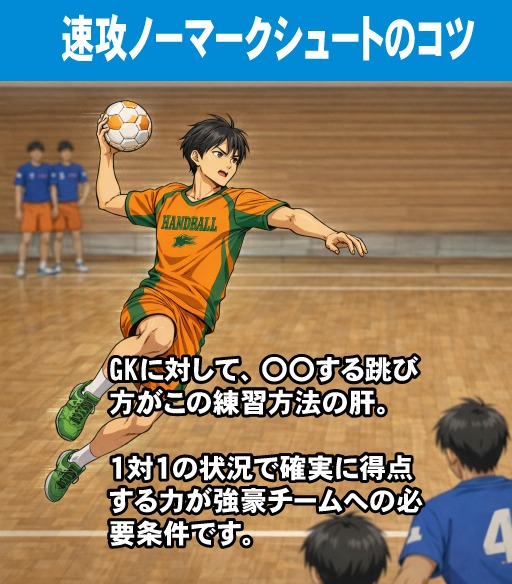 速攻からのノーマークシュート練習方法