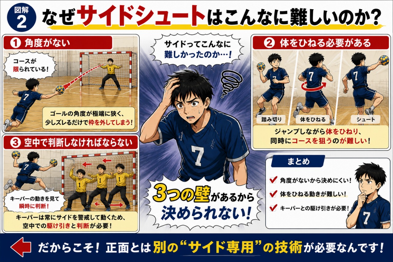 ハンドボール　サイドシュート練習法
