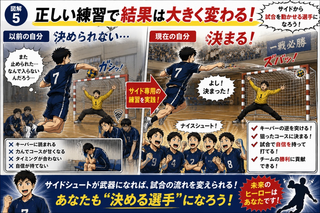 ハンドボール　サイドシュート練習法